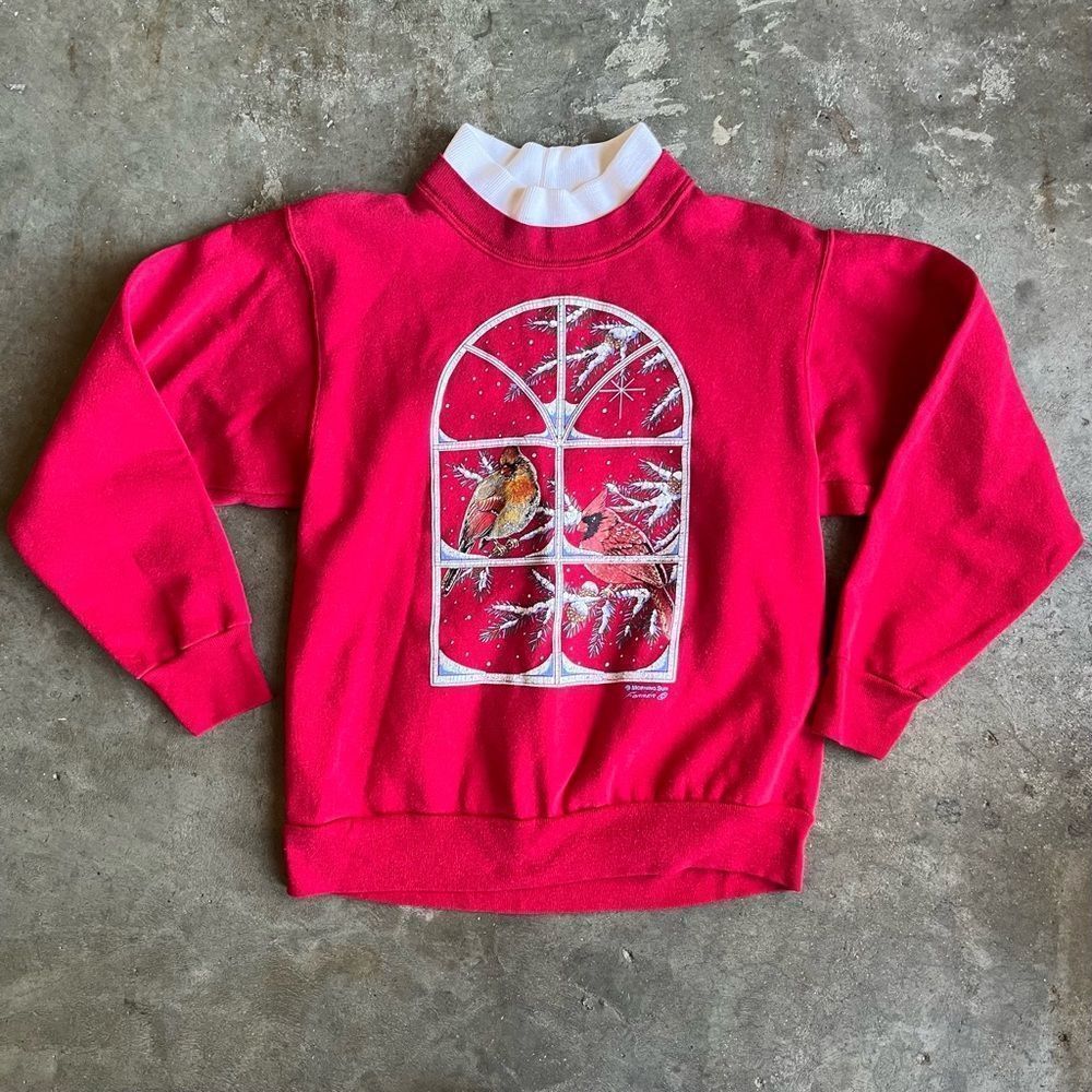 Vintage Women’s Mock Crew Neck Christmas Sweater